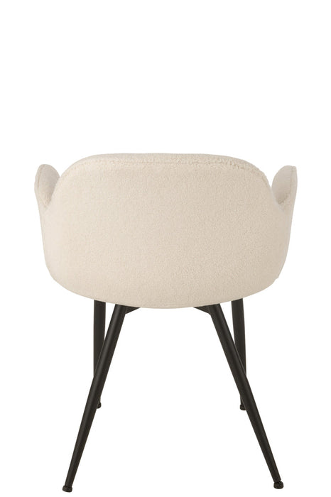 Dinning Chair Fabric/Metal White-Eetkamerstoelen-J-Line