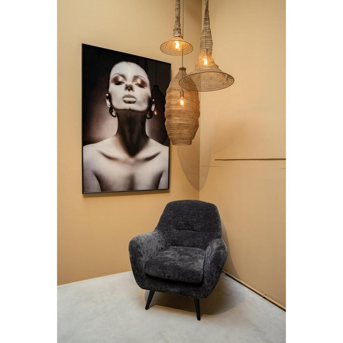 Donny Anthracite Fauteuil Zwart Wooden Legs-Fauteuils-PTMD