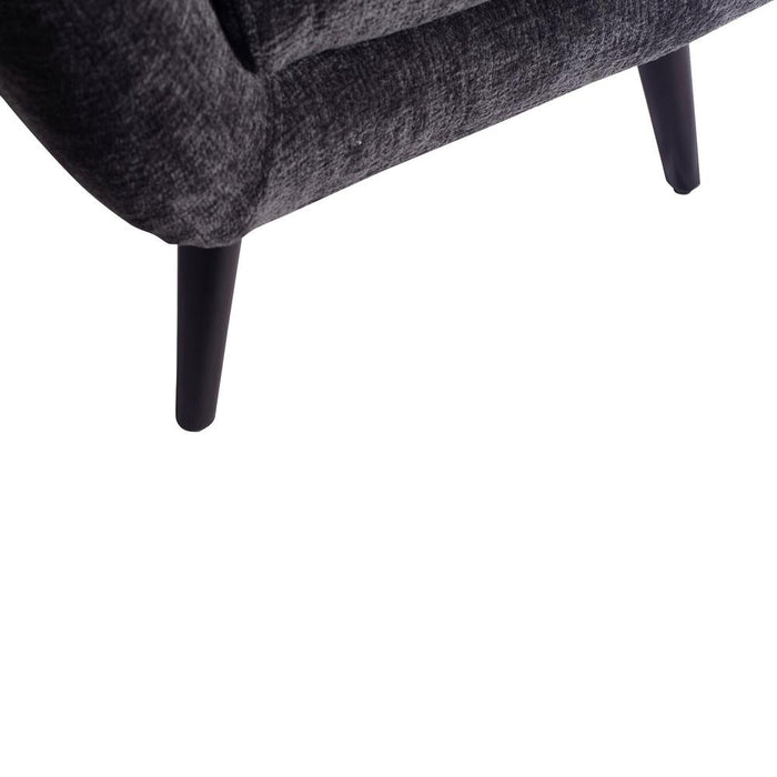 Donny Anthracite Fauteuil Zwart Wooden Legs-Fauteuils-PTMD