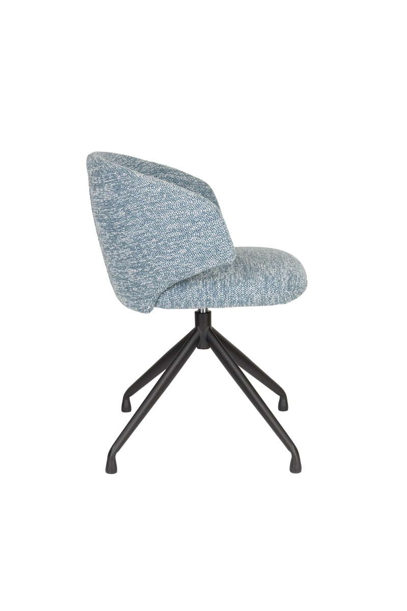 Draaibare Eetkamerstoel Balado Polyester Blauw 57x54.5-Eetkamerstoelen-Creating Home