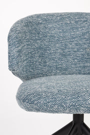 Draaibare Eetkamerstoel Balado Polyester Blauw 57x54.5-Eetkamerstoelen-Creating Home