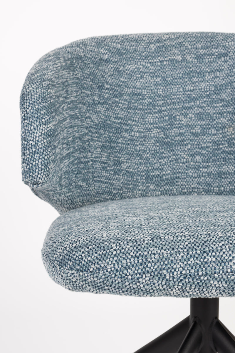 Draaibare Eetkamerstoel Balado Polyester Blauw 57x54.5-Eetkamerstoelen-Creating Home