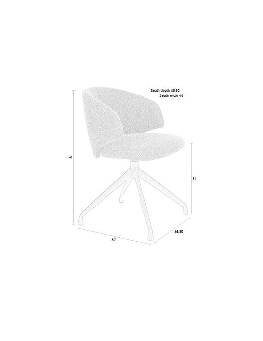 Draaibare Eetkamerstoel Balado Polyester Bruin 57x54.5 cm-Eetkamerstoelen-Creating Home