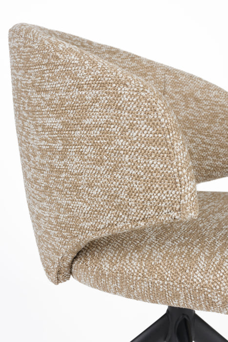 Draaibare Eetkamerstoel Balado Polyester Bruin 57x54.5 cm-Eetkamerstoelen-Creating Home