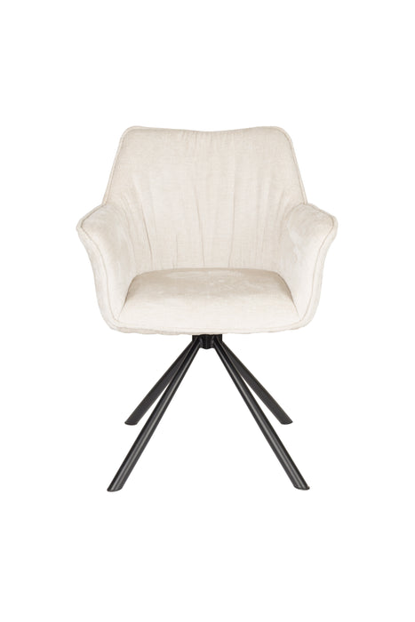 Draaibare Eetkamerstoel Kodak Polyester Beige 62x66 cm-Eetkamerstoelen-Creating Home