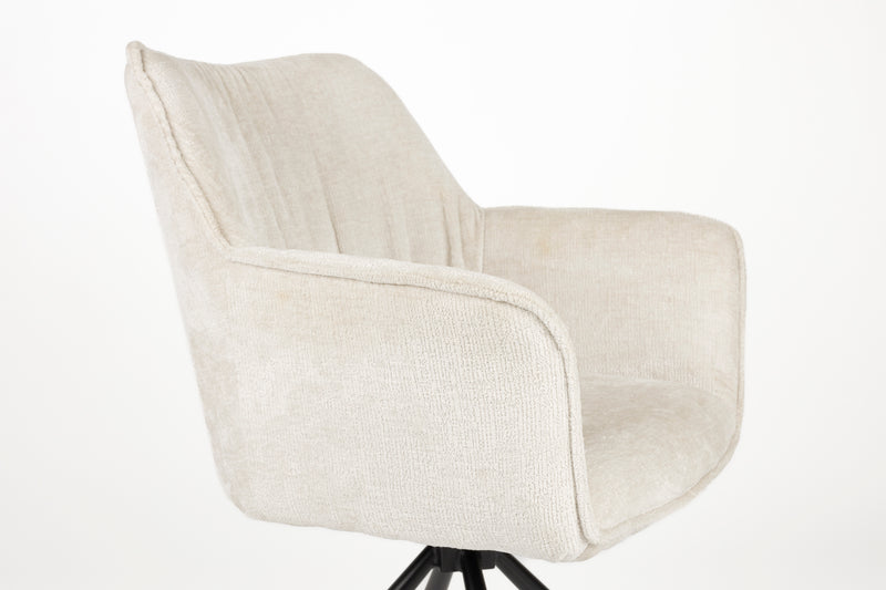 Draaibare Eetkamerstoel Kodak Polyester Beige 62x66 cm-Eetkamerstoelen-Creating Home