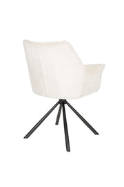 Draaibare Eetkamerstoel Kodak Polyester Beige 62x66 cm-Eetkamerstoelen-Creating Home