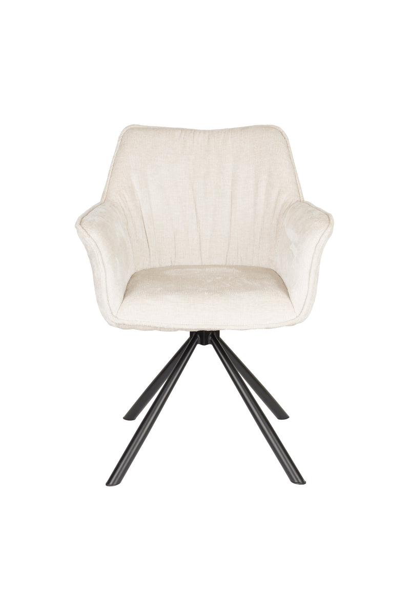 Draaibare Eetkamerstoel Kodak Polyester Beige 62x66 cm-Eetkamerstoelen-Creating Home
