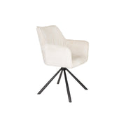 Draaibare Eetkamerstoel Kodak Polyester Beige 62x66 cm-Eetkamerstoelen-Creating Home