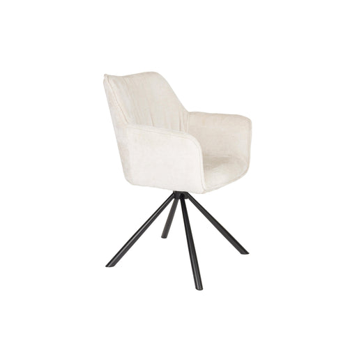 Draaibare Eetkamerstoel Kodak Polyester Beige 62x66 cm-Eetkamerstoelen-Creating Home