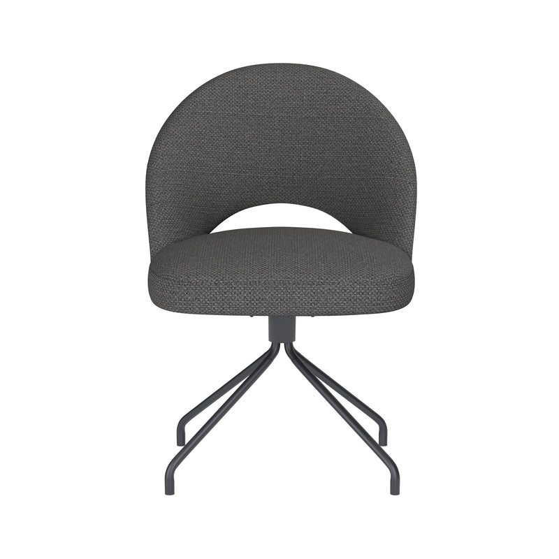 Draaibare Eetkamerstoel Mick Grijs Polyester Grijs 60x56-Eetkamerstoelen-Creating Home