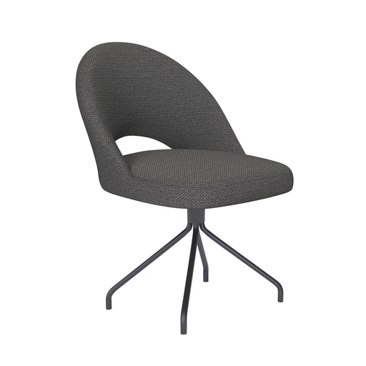 Draaibare Eetkamerstoel Mick Grijs Polyester Grijs 60x56-Eetkamerstoelen-Creating Home