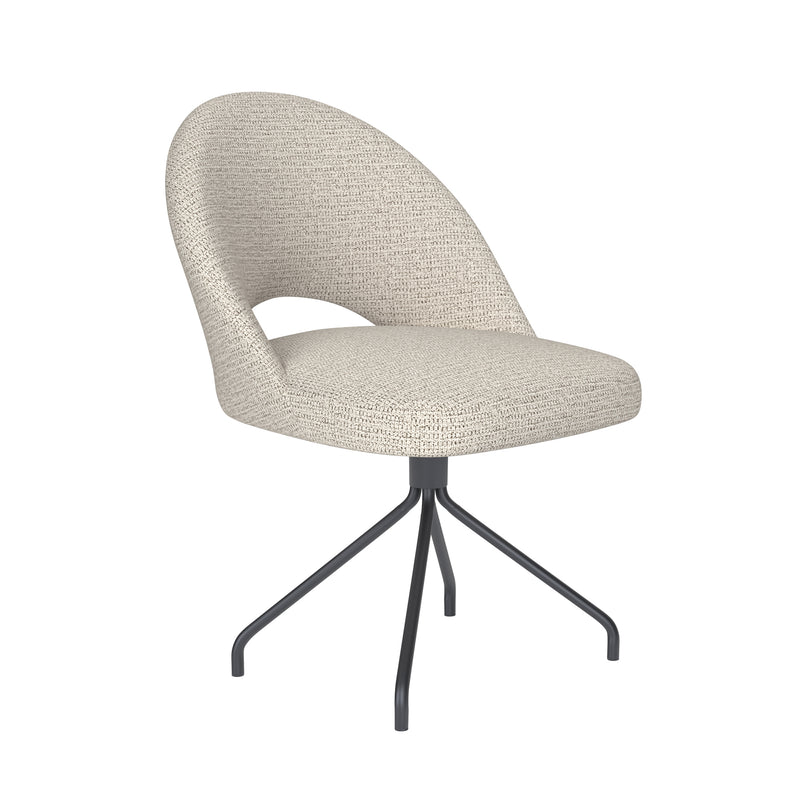 Draaibare Eetkamerstoel Mick Off-white Polyester Beige-Eetkamerstoelen-Creating Home