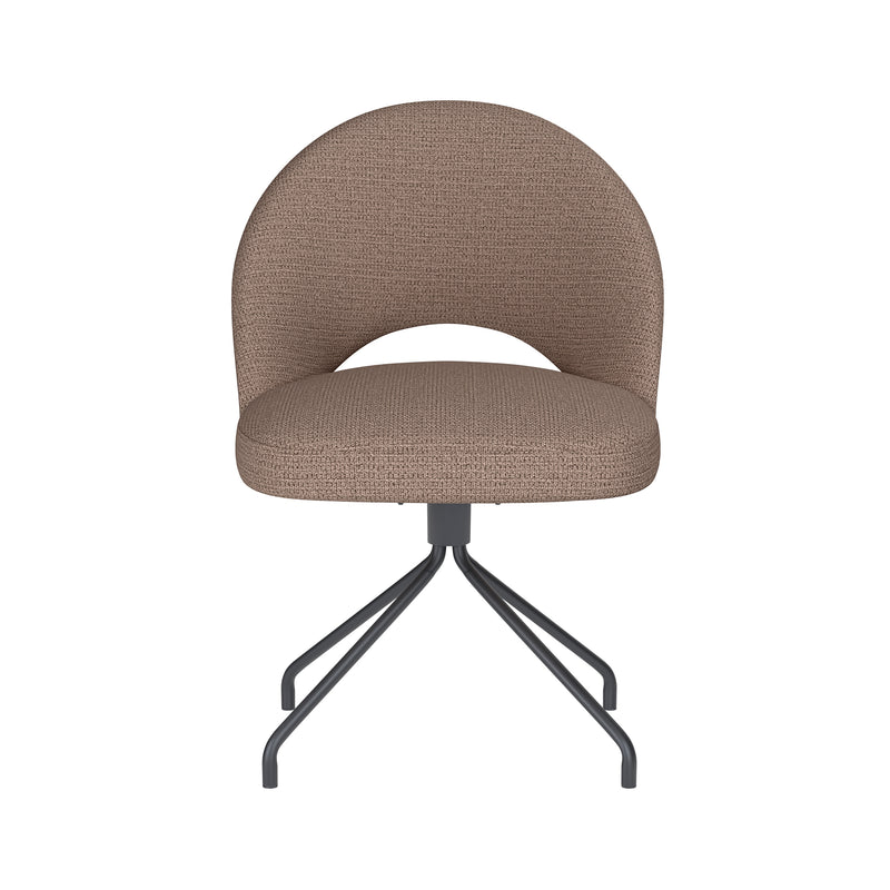 Draaibare Eetkamerstoel Mick Taupe Polyester Taupe-Eetkamerstoelen-Creating Home