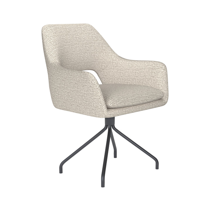 Draaibare Eetkamerstoel Mos Off-white Polyester Beige-Eetkamerstoelen-Creating Home