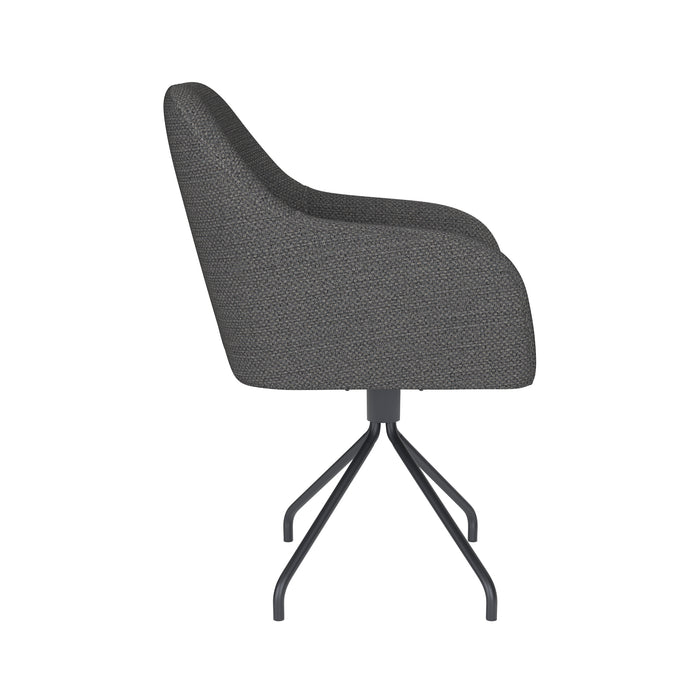 Draaibare Eetkamerstoel Otis Grijs Polyester Grijs 62x59 cm-Eetkamerstoelen-Creating Home