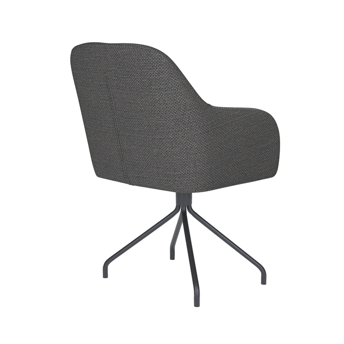 Draaibare Eetkamerstoel Otis Grijs Polyester Grijs 62x59 cm-Eetkamerstoelen-Creating Home