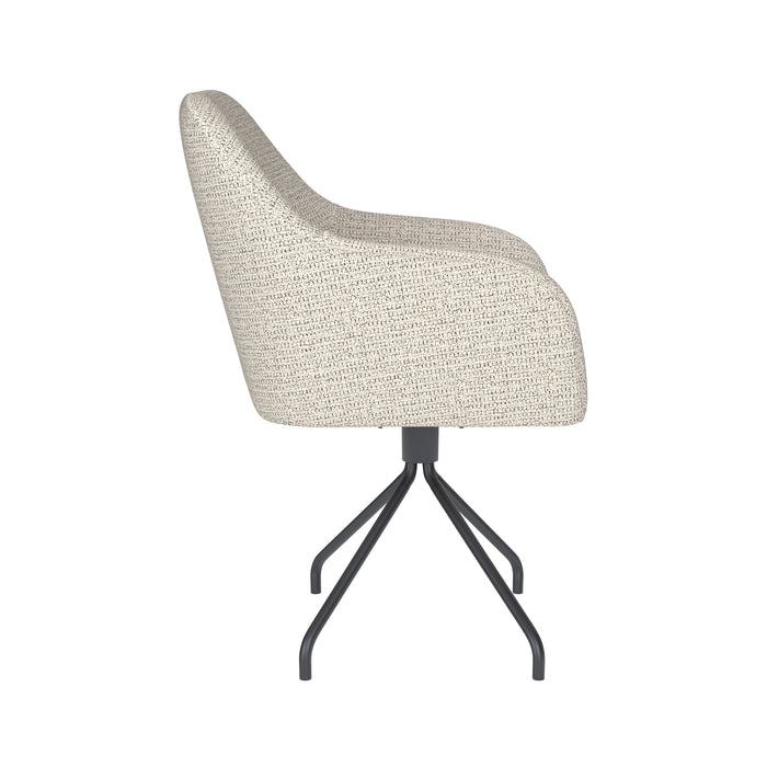 Draaibare Eetkamerstoel Otis Off-white Polyester Beige-Eetkamerstoelen-Creating Home