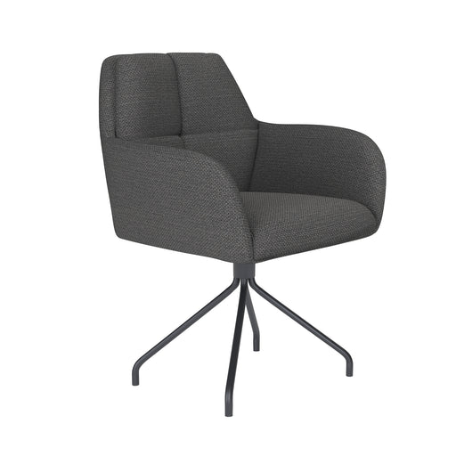 Draaibare Eetkamerstoel Pete Grijs Polyester Grijs 62x63 cm-Eetkamerstoelen-Creating Home