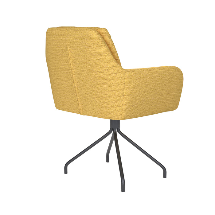 Draaibare Eetkamerstoel Pete Ochre Polyester Geel 62x63 cm-Eetkamerstoelen-Creating Home