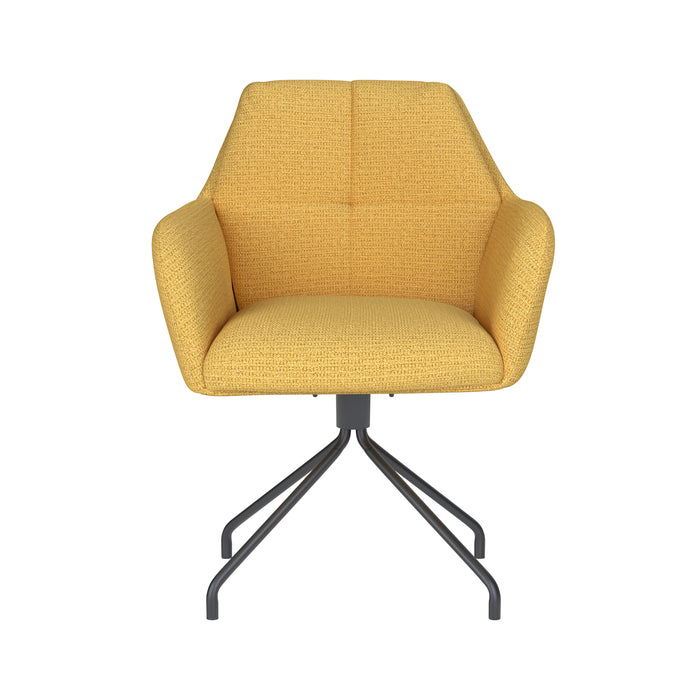 Draaibare Eetkamerstoel Pete Ochre Polyester Geel 62x63 cm-Eetkamerstoelen-Creating Home