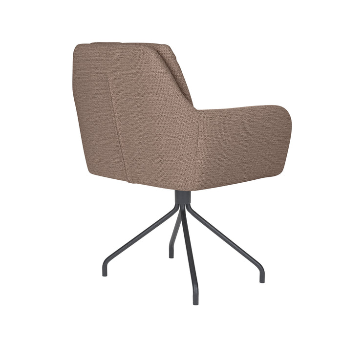 Draaibare Eetkamerstoel Pete Taupe Polyester Taupe-Eetkamerstoelen-Creating Home