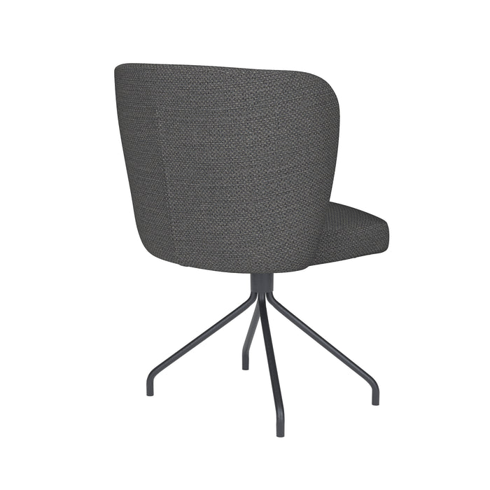 Draaibare Eetkamerstoel Stan Grijs Polyester Grijs 57x53 cm-Eetkamerstoelen-Creating Home