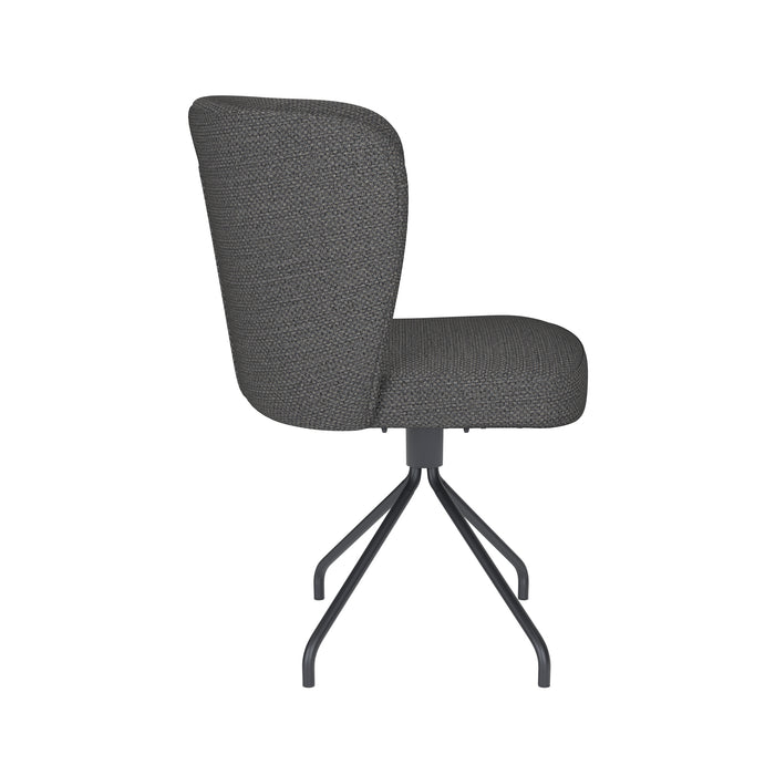 Draaibare Eetkamerstoel Stan Grijs Polyester Grijs 57x53 cm-Eetkamerstoelen-Creating Home