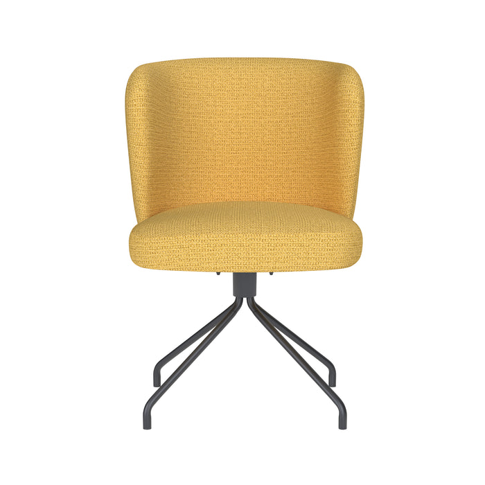Draaibare Eetkamerstoel Stan Ochre Polyester Geel 57x53 cm-Eetkamerstoelen-Creating Home