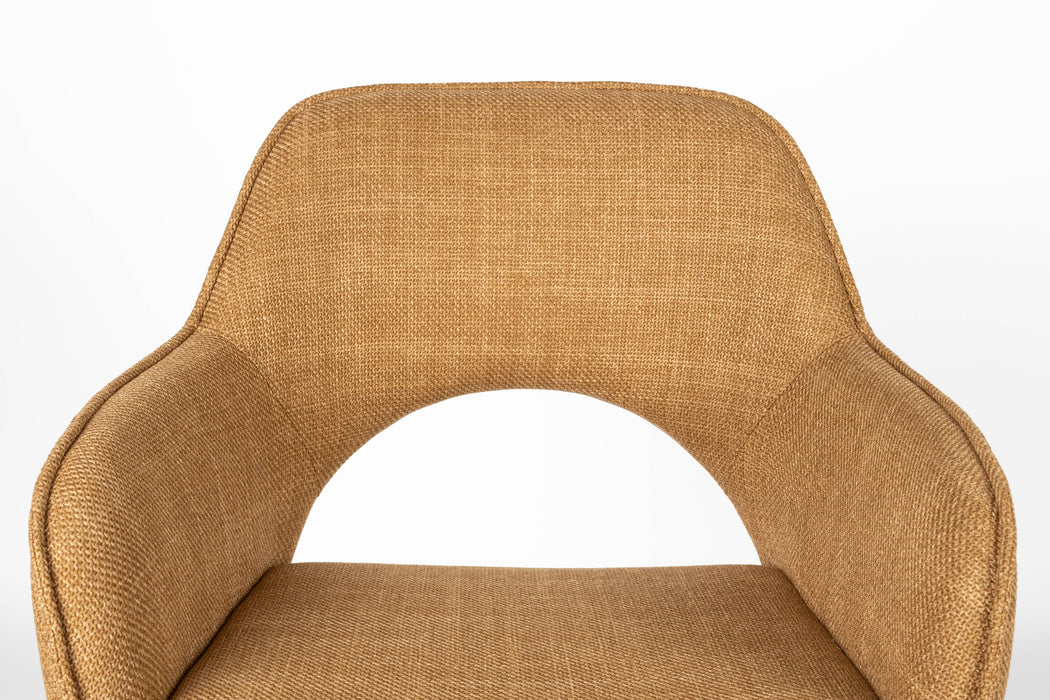 Draaibare Eetkamerstoel Toye Ochre Polyester Geel 68x45