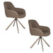 Draaibare Eetkamerstoel Toye Polyester Bruin 68x61 cm-Eetkamerstoelen-Creating Home