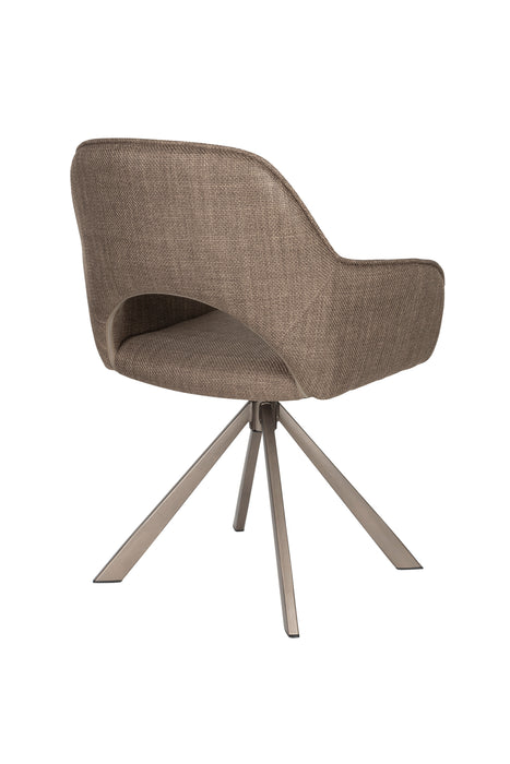Draaibare Eetkamerstoel Toye Polyester Bruin 68x61 cm-Eetkamerstoelen-Creating Home