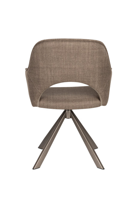 Draaibare Eetkamerstoel Toye Polyester Bruin 68x61 cm-Eetkamerstoelen-Creating Home