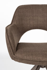 Draaibare Eetkamerstoel Toye Polyester Bruin 68x61 cm-Eetkamerstoelen-Creating Home