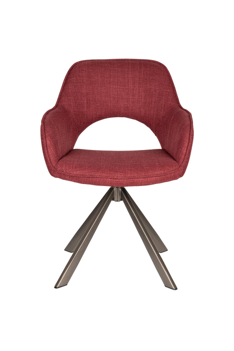 Draaibare Eetkamerstoel Toye Polyester Rood 68x61 cm-Eetkamerstoelen-Creating Home