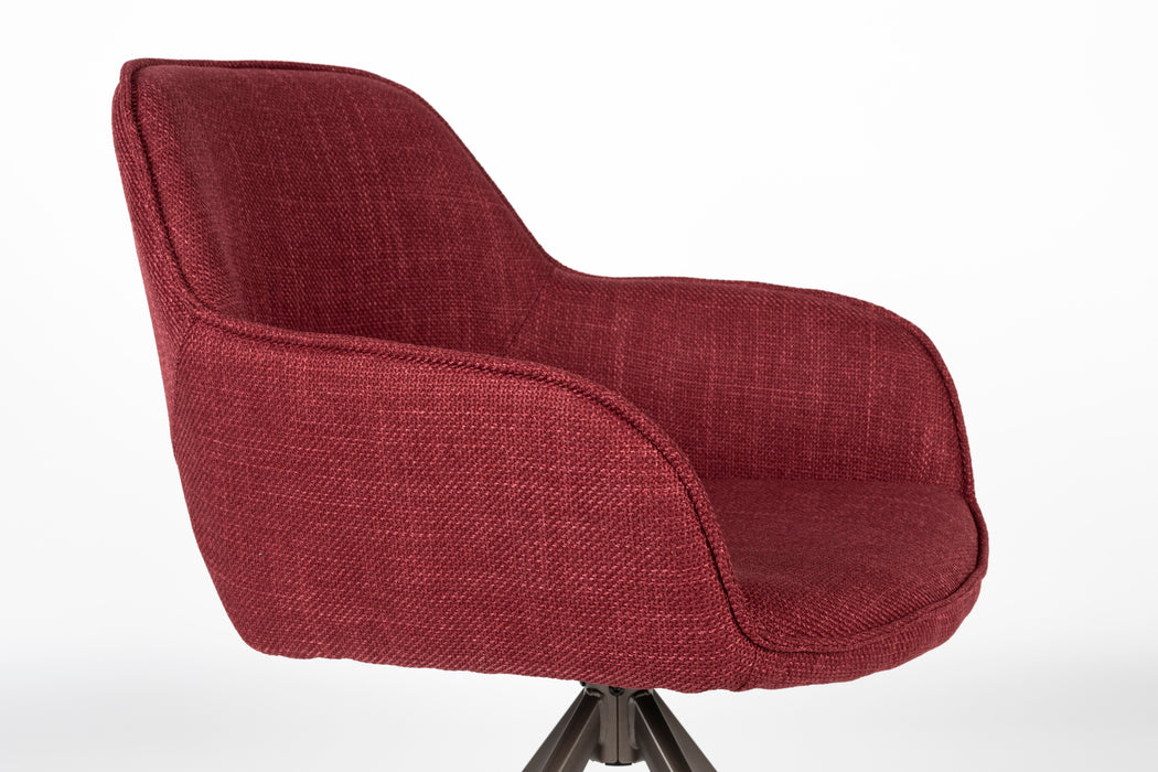 Draaibare Eetkamerstoel Toye Polyester Rood 68x61 cm-Eetkamerstoelen-Creating Home