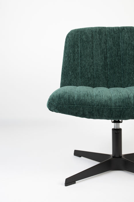 Draaibare Fauteuil Belmond Rib Polyester Groen 71x65 cm-Fauteuils-Creating Home