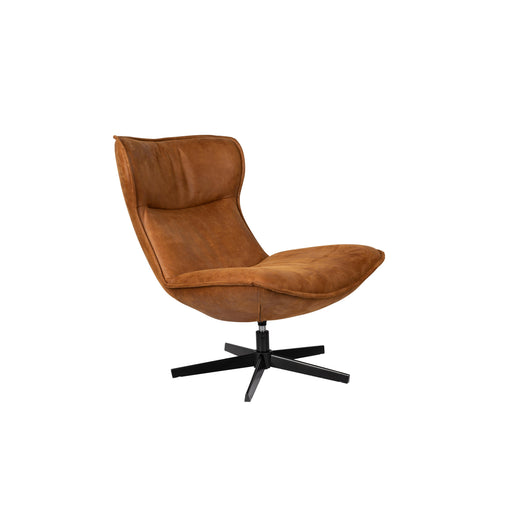 Draaibare Fauteuil John Cognac PU-Leder Bruin Ø93x92 cm-Fauteuils-Creating Home
