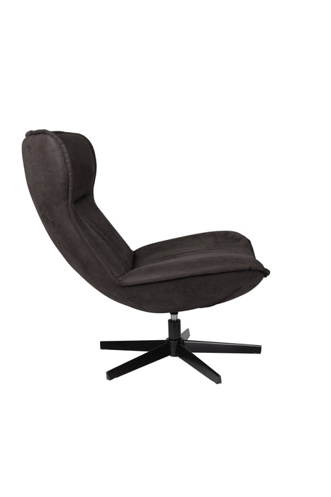 Draaibare Fauteuil John PU-Leder Donkergrijs 92x81 cm-Fauteuils-Creating Home