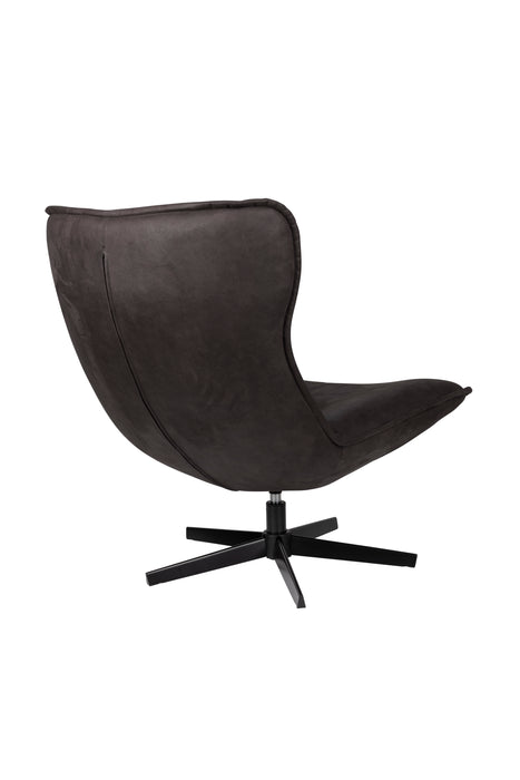 Draaibare Fauteuil John PU-Leder Donkergrijs 92x81 cm-Fauteuils-Creating Home