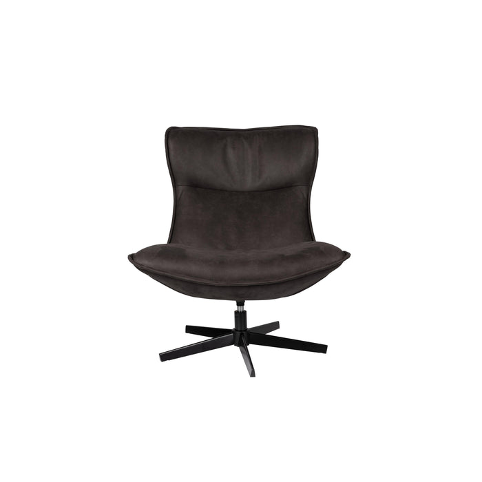 Draaibare Fauteuil John PU-Leder Donkergrijs 92x81 cm-Fauteuils-Creating Home