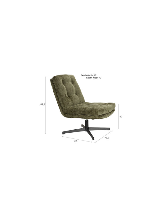 Draaibare Fauteuil Kai Polyester Roze 75.5x72 cm-Fauteuils-Creating Home