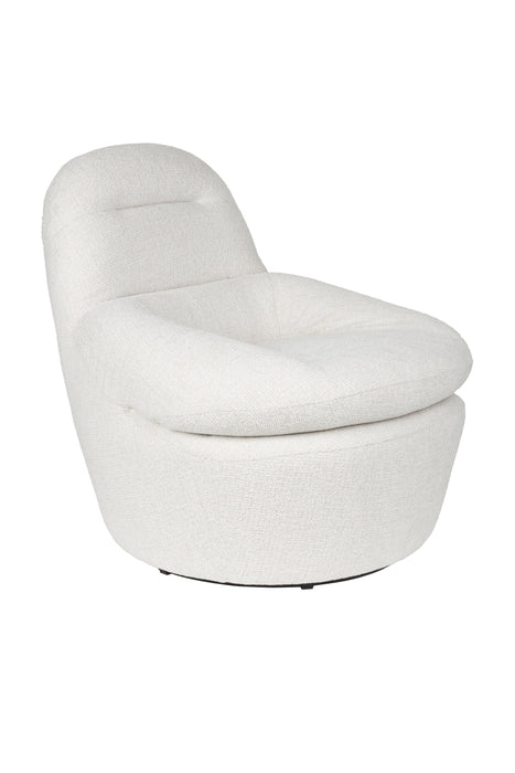 Draaibare Fauteuil Velvoro Polyester Off white 84x80 cm-Fauteuils-Creating Home