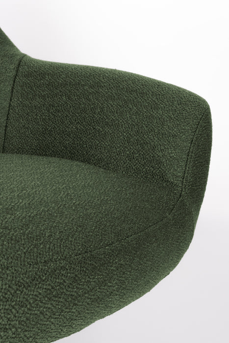 Draaibare Fauteuil Yuki Hout,Polyester Groen 84.5x73 cm-Fauteuils-Creating Home