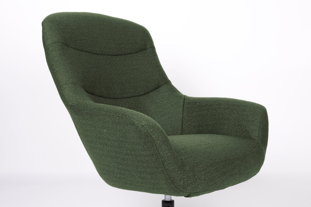 Draaibare Fauteuil Yuki Hout,Polyester Groen 84.5x73 cm-Fauteuils-Creating Home