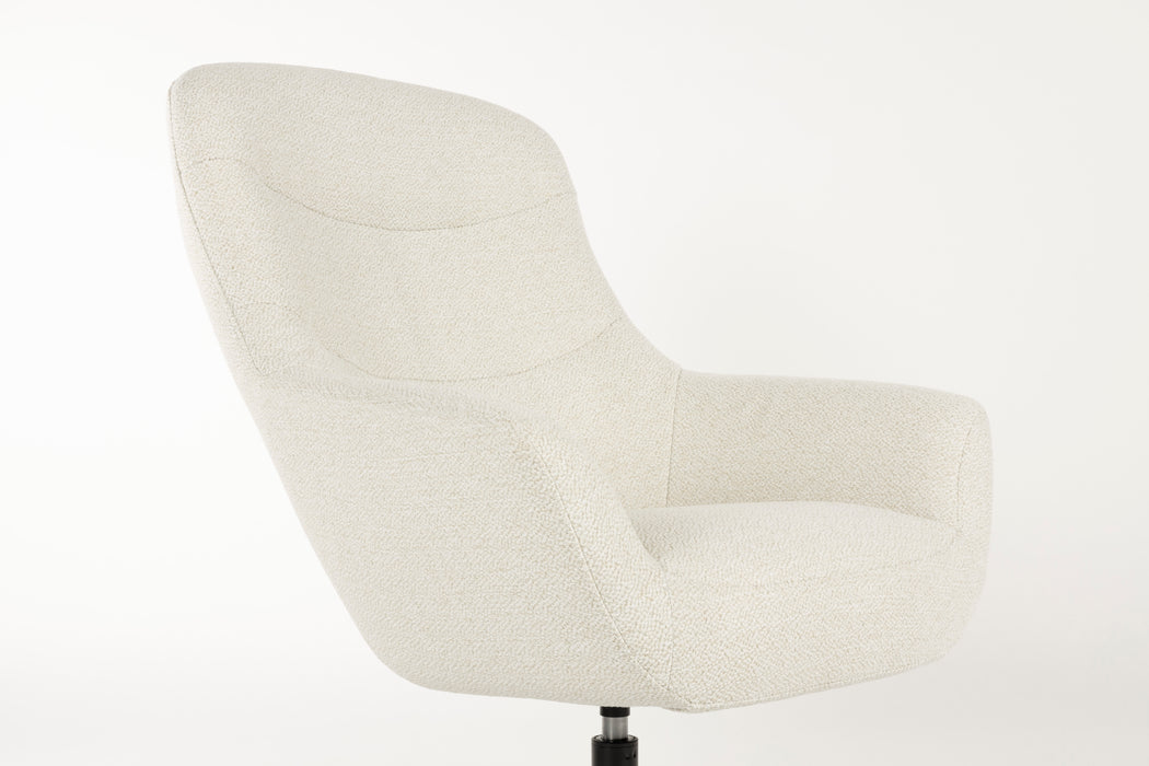 Draaibare Fauteuil Yuki Off Polyester Wit 84.5x73 cm-Fauteuils-Creating Home