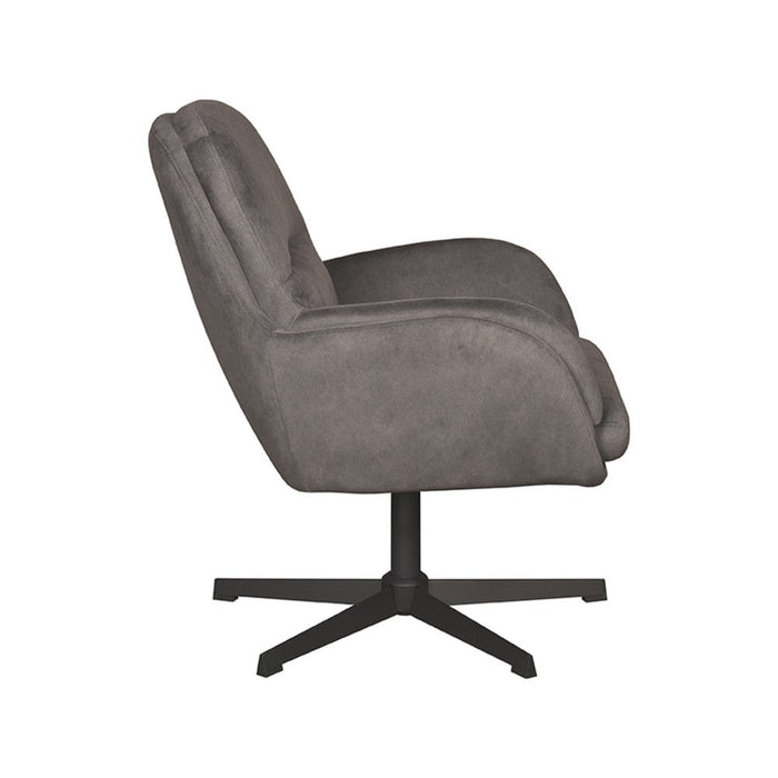 Draaifauteuil Moss 70x77x90 cm Cosmo Antraciet draaibaar-Fauteuils-LABEL51