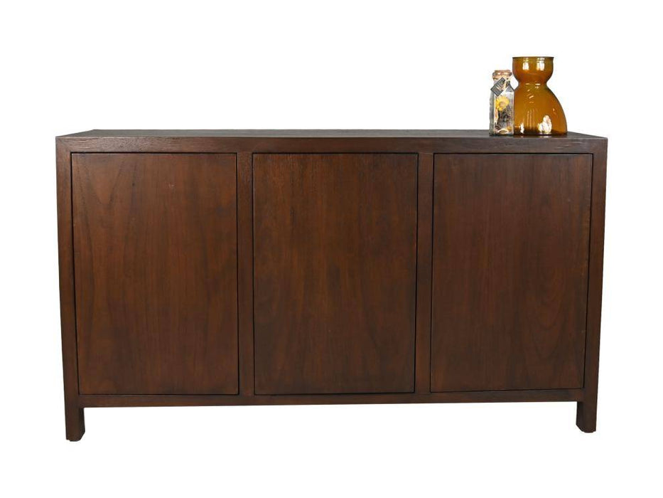 Dressoir 3 Deur-150x42x85-Bruin-Teak Fineer-Dressoirs-HSM Collection