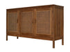 Dressoir 3 Deur-150x42x85-Naturel-Teak/Rotan-Dressoirs-HSM Collection