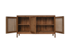 Dressoir 3 Deur-150x42x85-Naturel-Teak/Rotan-Dressoirs-HSM Collection